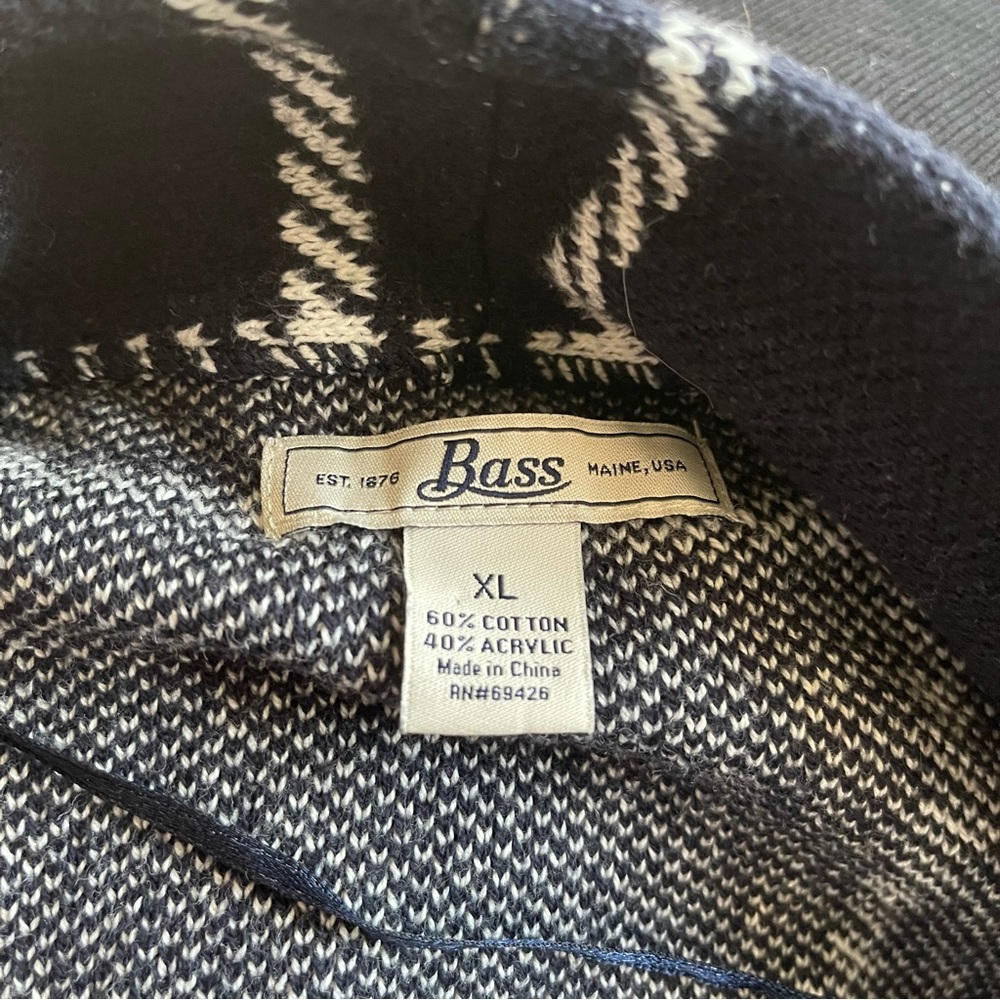 Bass Navy and White Oversized Single Button Cardigan - Picture 6 of 6